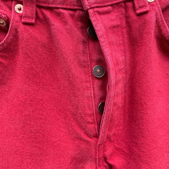 Vintage Levis 501’s Button Fly Jeans RARE Made In The USA Red Denim  29/34 - Picture 6 of 13